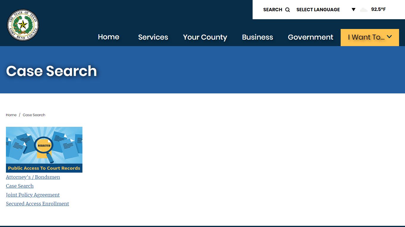 Case Search | Fort Bend County